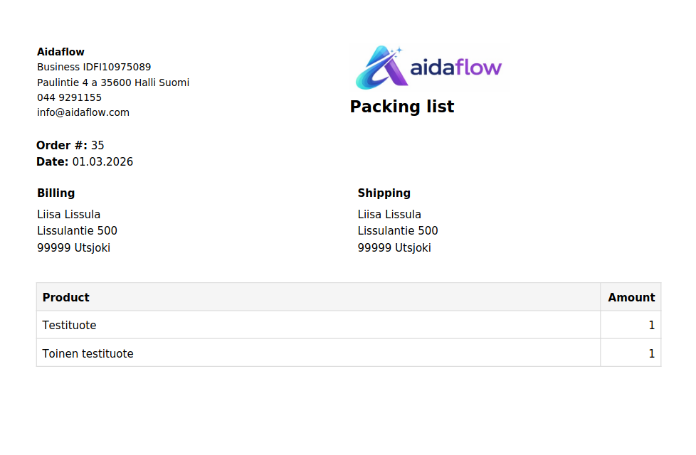 Woocommerce Receipt & Packing List - Image 2