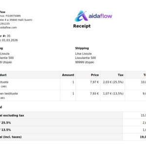 Woocommerce Receipt & Packing List